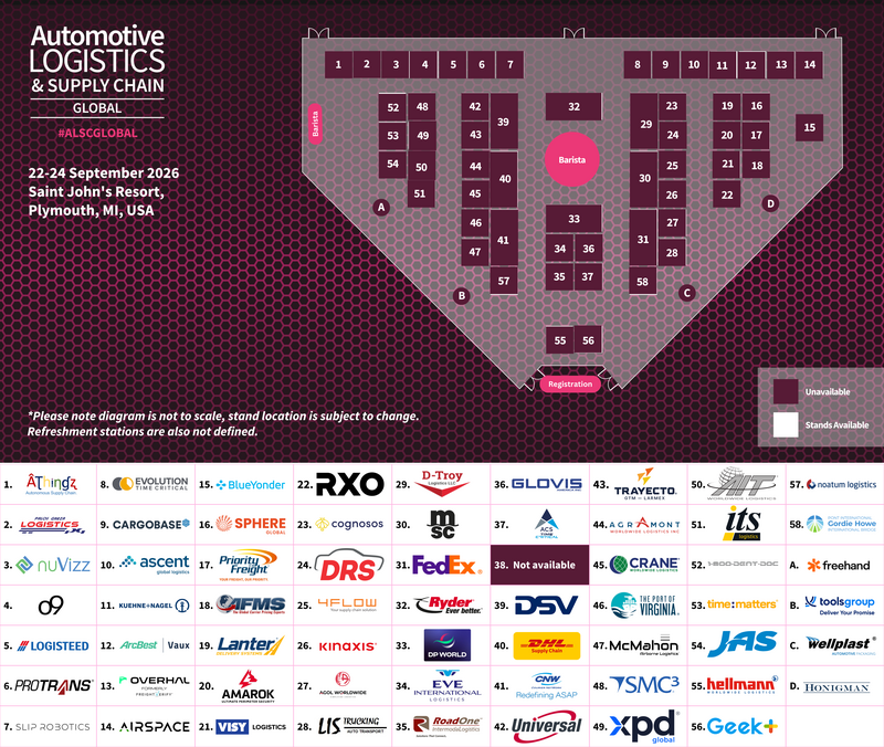 ALSC Global 2026 floorplan and exhibition space.